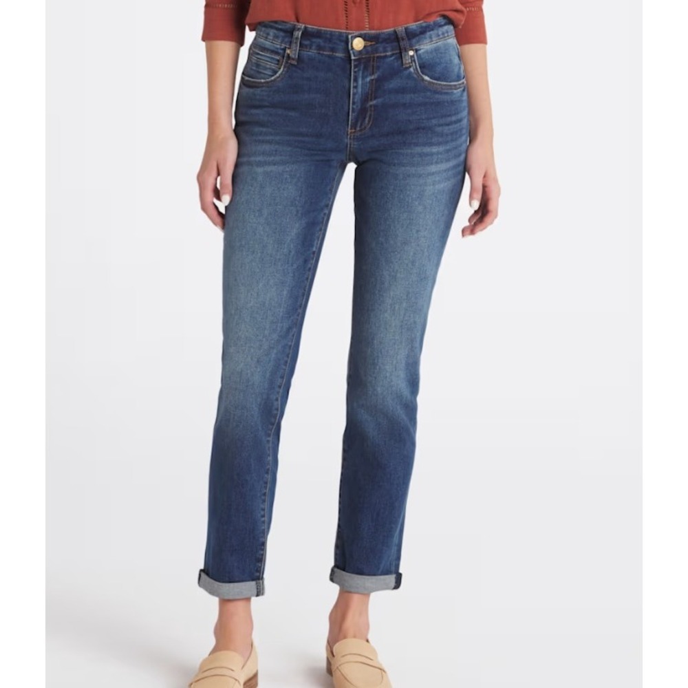 Kut From The Kloth Catherine Boyfriend‎ Jeans Delight Dark Base Wash Size 12 NWT